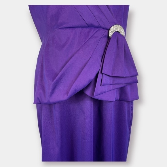 Alex Evening Formal Long Gown Dress Purple Eggplant Size 12 - Picture 5 of 10